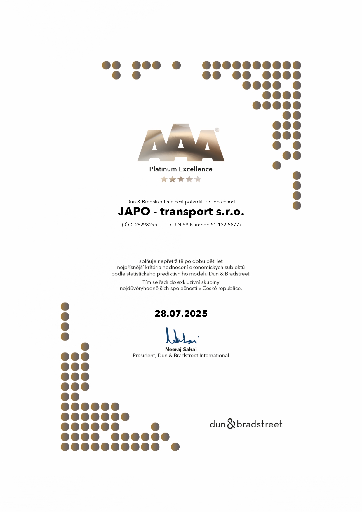 Certifikát CZ